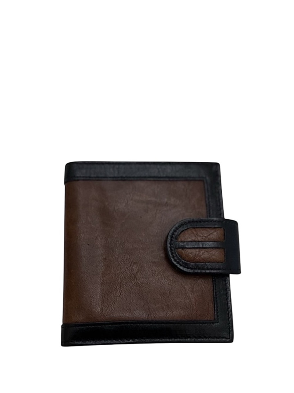 NOYMER - CLASSIC BROWN LEATHER COMPACT BI-FOLD SNAP WALLET